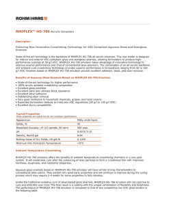 Rhoplex HG-706 -- Technical Data Sheet