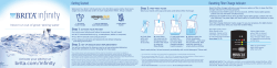 Brita Infinity User Guide