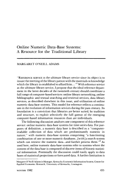 Online Numeric Data-Base Systems: A Resource
