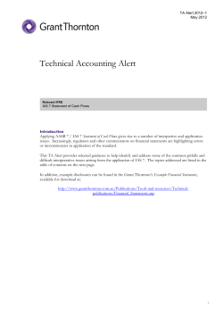 Technical Accounting Alert