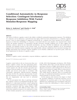 Conditional Automaticity in Response Selection: Contingent