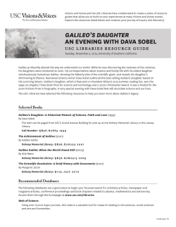 Galileo`s DauGhter An EvEning with DAvA SobEl