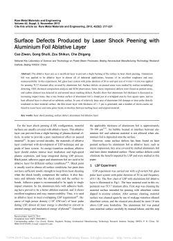 Surface Defects Produced by Laser Shock Peening with Aluminium