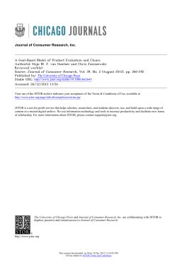 A Goal-Based Model of Product Evaluation and Choice