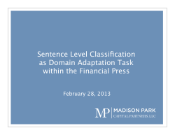 Sentence Level Classification as Domain Adaptation Task within the