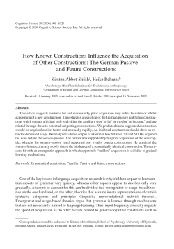 The German Passive and Future Constructions