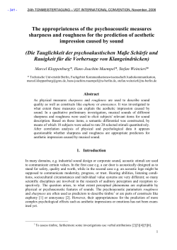 The appropriateness of the psychoacoustic measures sharpness