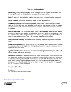 Parts of a Business Letter Letterhead: Often companies have paper