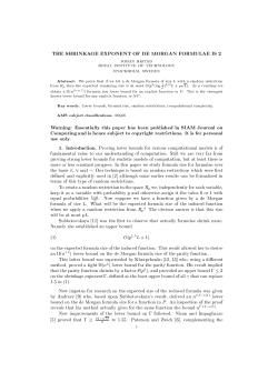 THE SHRINKAGE EXPONENT OF DE MORGAN FORMULAE IS 2