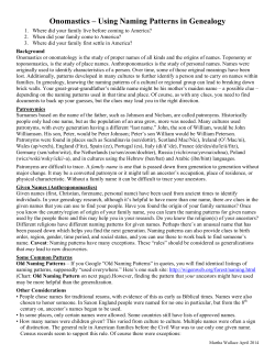 Onomastics - Genealogical Society of Santa Cruz County