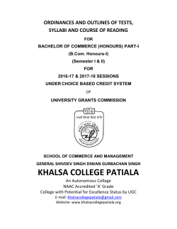 (Honours)-I - Khalsa College Patiala