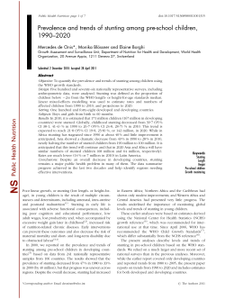 Prevalence and trends of stunting among
