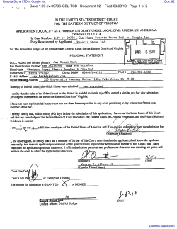 ORDER granting application for Amy Susan Park to