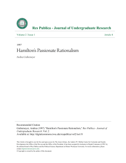 Hamilton`s Passionate Rationalism