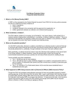 Civil Money Protection Policy Frequently Asked Questions