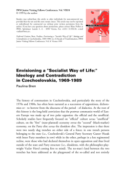 Envisioning a "Socialist Way of Life:" Ideology and