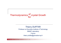 Thermodynamics crystal Growth of for