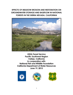 effects of meadow erosion and restoration on groundwater storage