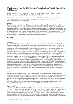 Effectiveness of Lime Particle Size in the Neutralisation of Sulfidic