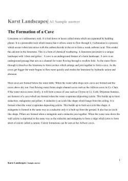 The Formation of a Cave - A1 Sample Answer