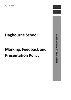 Hagbourne School Marking, Feedback and Presentation Policy