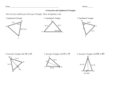 Name Period ______ 3.6 Isosceles and Equilateral Triangles Solve