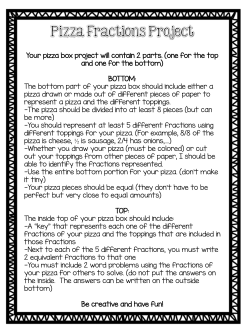 Pizza Box Fractions: Directions