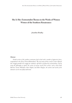She Is She: Existentialist Themes in the Works of Women Writers of