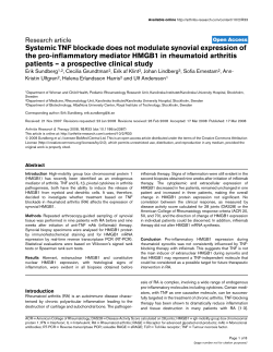 Systemic TNF blockade does not modulate synovial