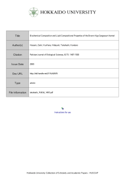 Biochemical Composition and Lipid Compositional Properties of the
