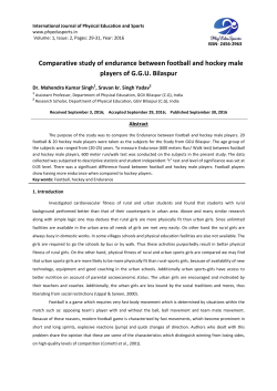 Comparative study of endurance ative study of endurance between
