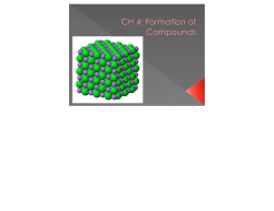 CH 4: Formation of Compounds