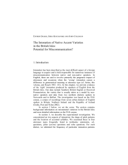 The Intonation of Native Accent Varieties in the British Isles