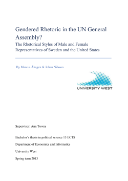The Gendered Rhetoric of the General Assembly