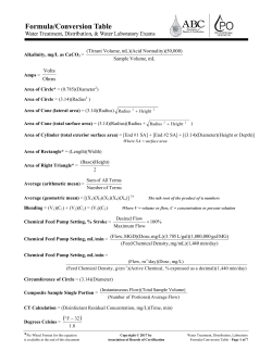 Formula/Conversion Table