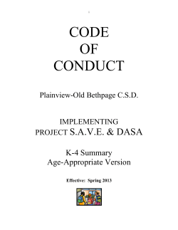 Code of Conduct - P.O.B. Schools