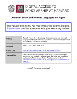 Armenian Secret and Invented Languages and Argots The Harvard