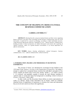 the concept of framing in cross-cultural business communication