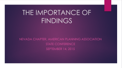 THE IMPORTANCE OF FINDINGS