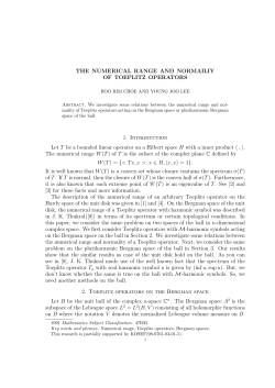 THE NUMERICAL RANGE AND NORMAILIY OF TOEPLITZ