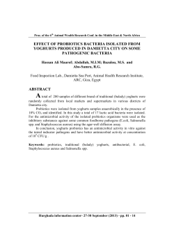 EFFECT OF PROBIOTICS BACTERIA ISOLATED FROM