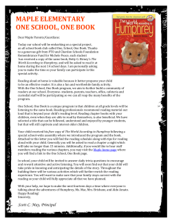 maple elementary one school, one book