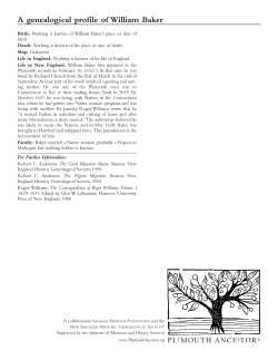 William Baker - Plimoth Plantation