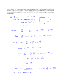 (5) (12 points) The length of a rectangle is increasing at a rate of 5