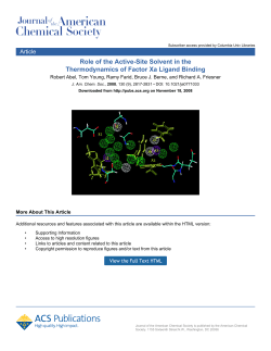 Role of the Active-Site Solvent in the Thermodynamics of Factor Xa