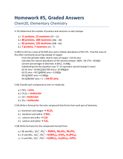 Homework #5, Graded Answers