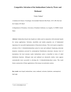 Competitive Solvation of the Imidazolium Cation by Water and
