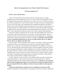 Jobs for All, Legalization for All, a Massive Public Works Program