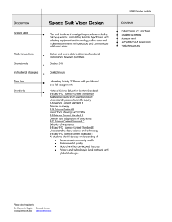 Designing a Visor for a Space Suit