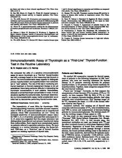 Thyroid-Function Test in the RoutineLaboratory